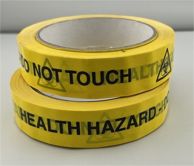 Adhesive Tape - HEALTH HAZARD -  DO NOT TOUCH